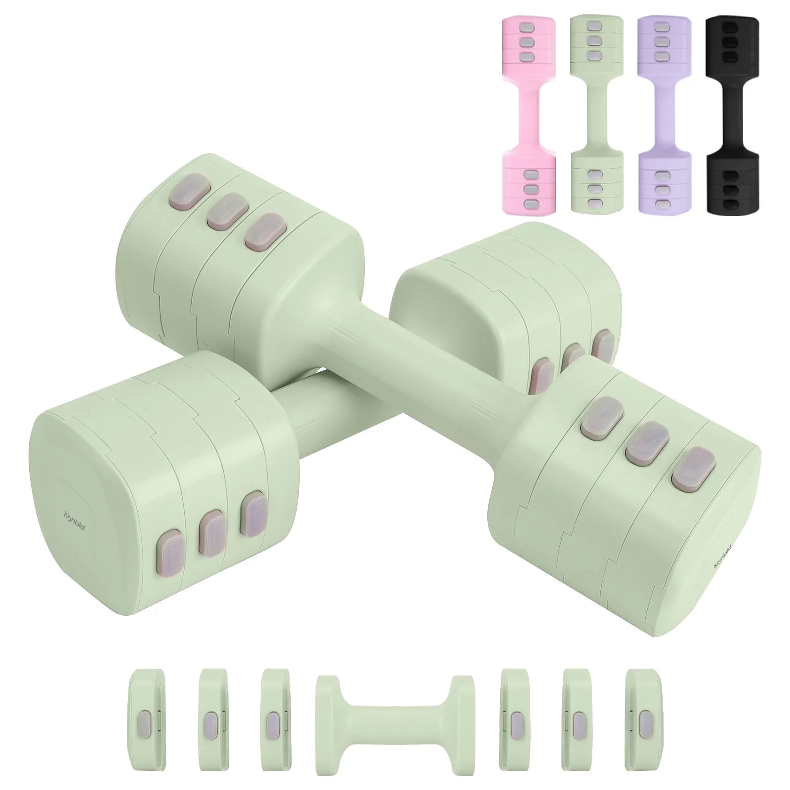 Adjustable Dumbbell Set of 2, 4 in 1 Free Weights Dumbbells Set for Women with Fast Adjustment, Each 2Lb 3Lb 4Lb 5Lb Hand Weights Set for Home Gym & Outdoor Exercise Training