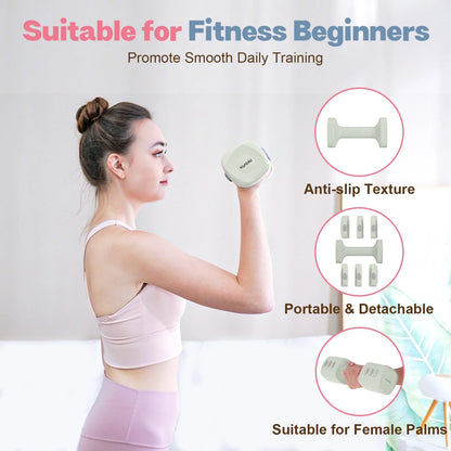 Adjustable Dumbbell Set of 2, 4 in 1 Free Weights Dumbbells Set for Women with Fast Adjustment, Each 2Lb 3Lb 4Lb 5Lb Hand Weights Set for Home Gym & Outdoor Exercise Training