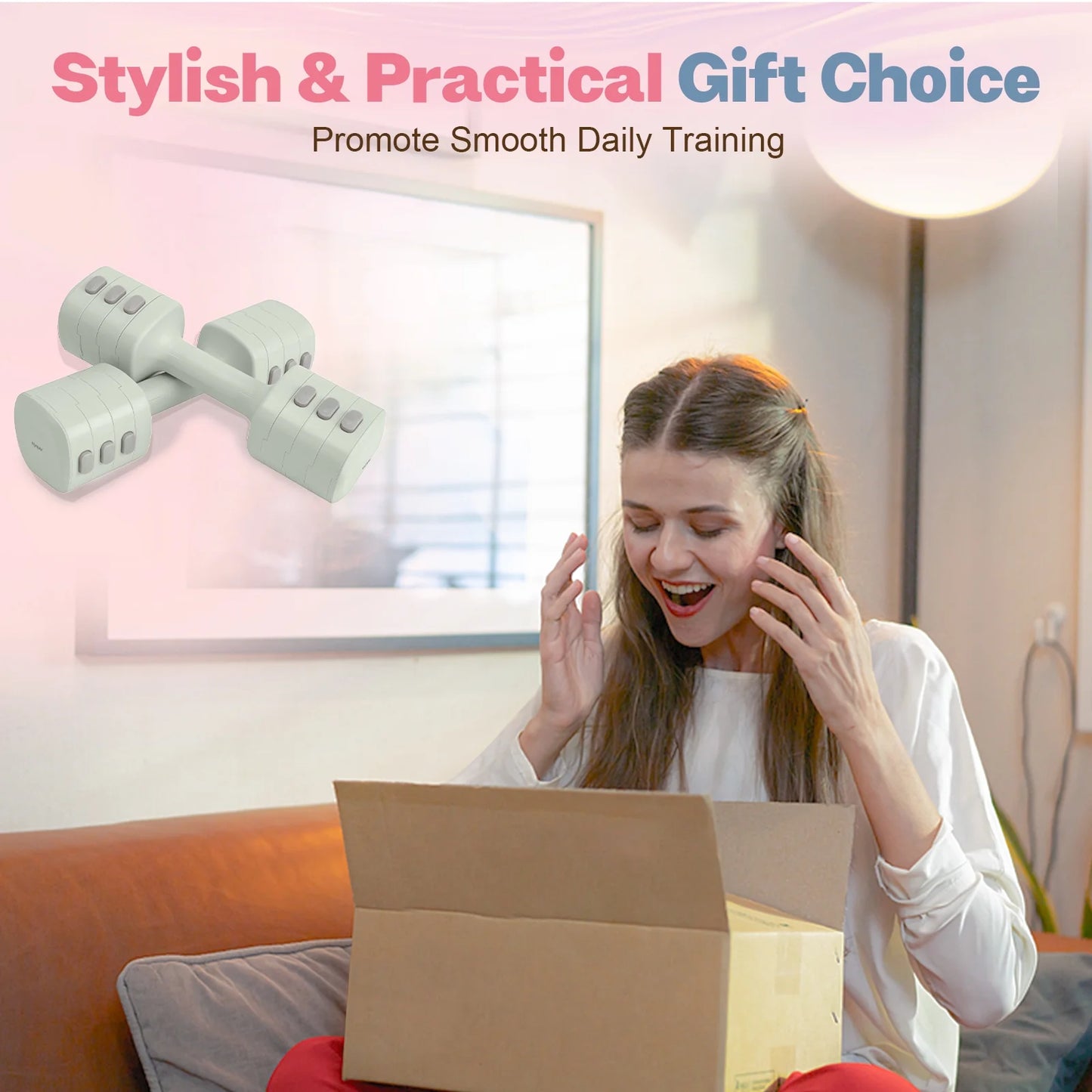 Adjustable Dumbbell Set of 2, 4 in 1 Free Weights Dumbbells Set for Women with Fast Adjustment, Each 2Lb 3Lb 4Lb 5Lb Hand Weights Set for Home Gym & Outdoor Exercise Training