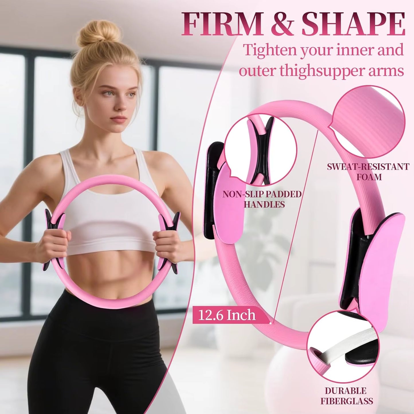 15-Piece Pilates Kit for Women with Yoga Ball, Resistance Bands & Accessories - Home Workout Essentials