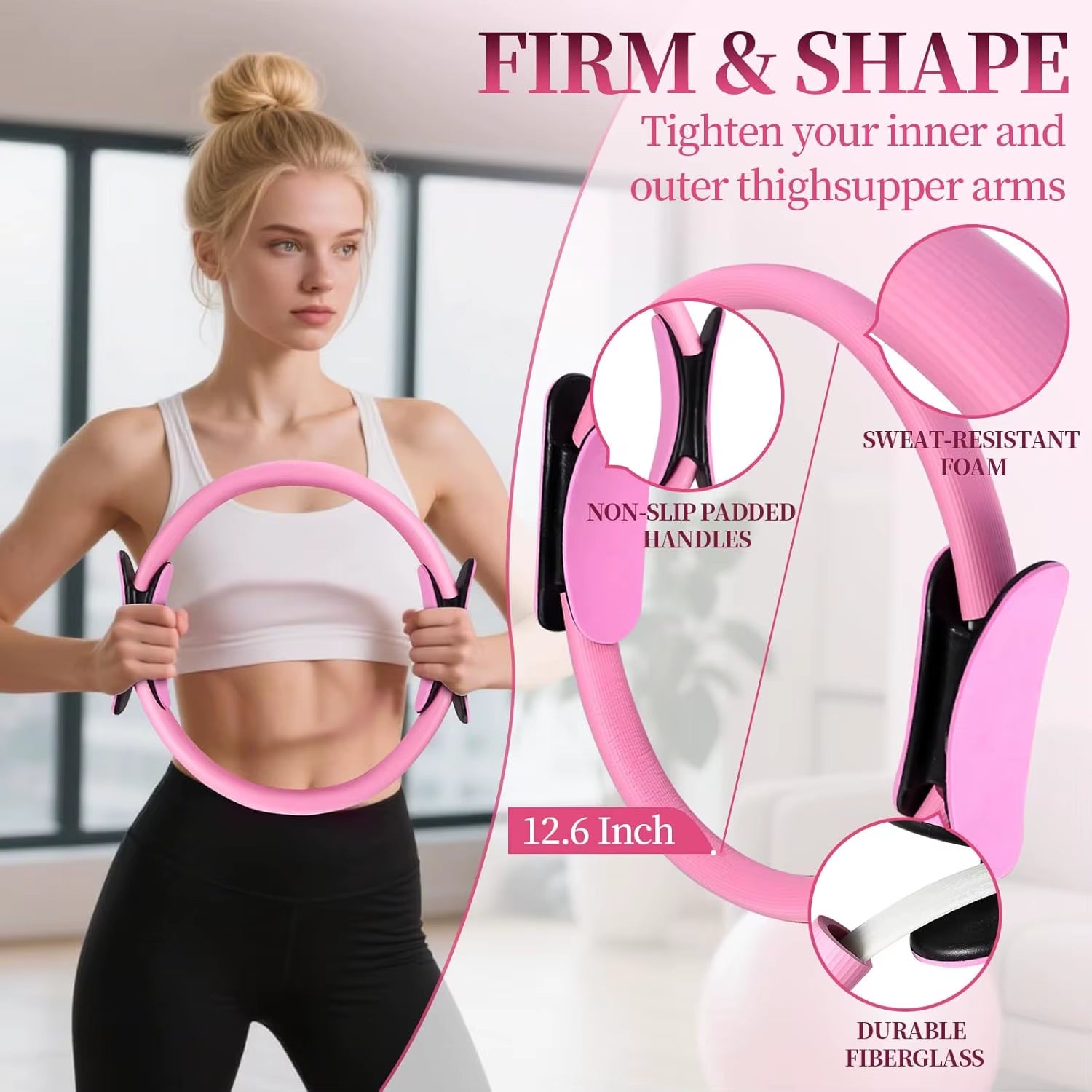 15-Piece Pilates Kit for Women with Yoga Ball, Resistance Bands & Accessories - Home Workout Essentials